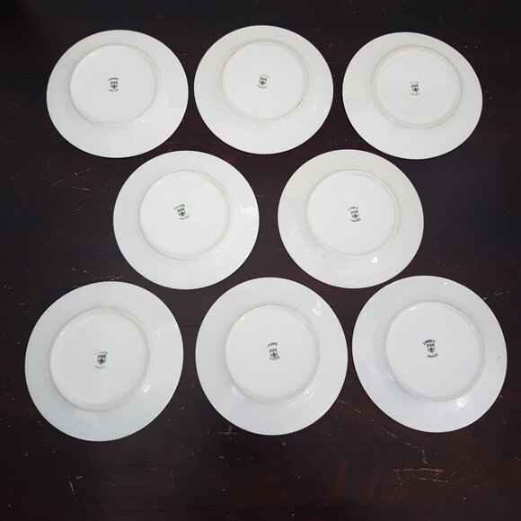 1920s Limoges Porcelain Side Plates: Pink Daisy Floral 6-inch Set Wedding Gift - Picture 9 of 10